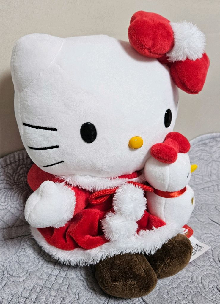 [최저가]산리오 헬로키티 인형 크리스마스 눈사람 산타 겨울 리본 모자--2