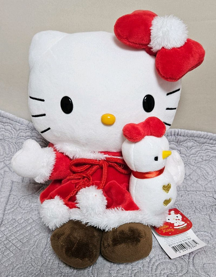[최저가]산리오 헬로키티 인형 크리스마스 눈사람 산타 겨울 리본 모자--6