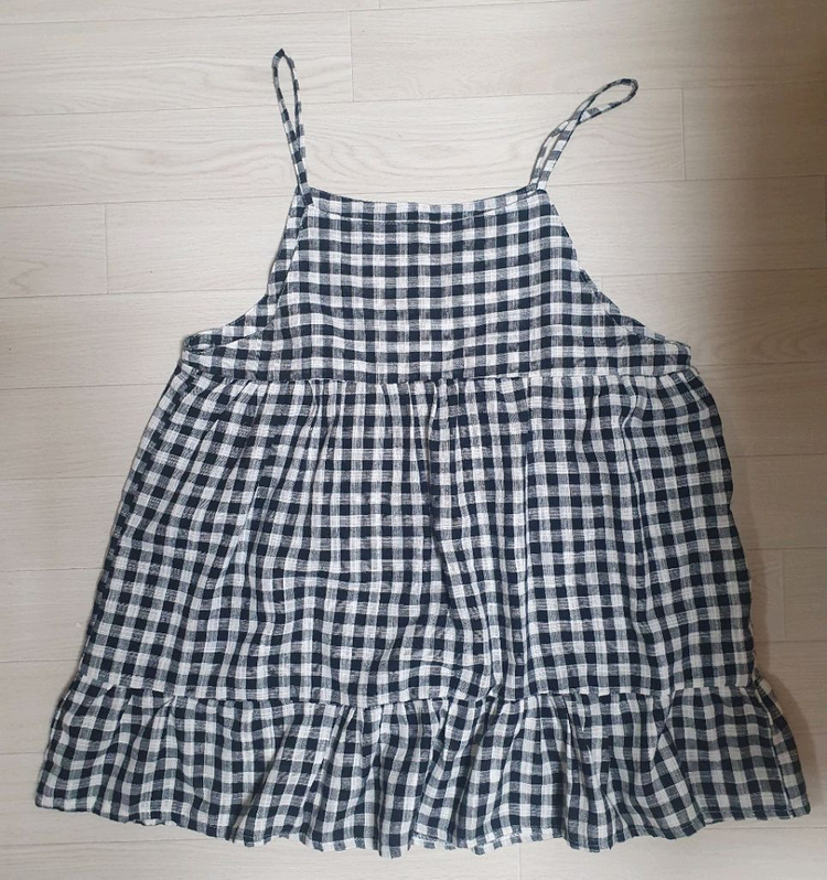 체크 원피스. 뷔스티에 이미지