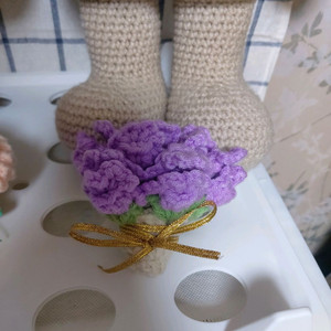 손뜨개 꽃다발 티코스터