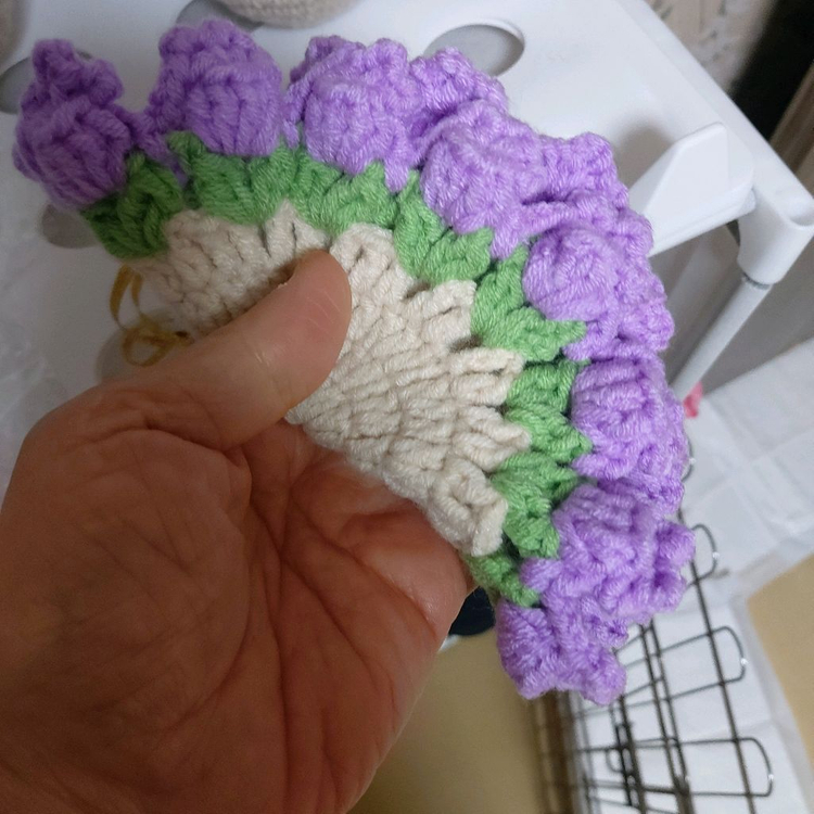 손뜨개 꽃다발 티코스터--2