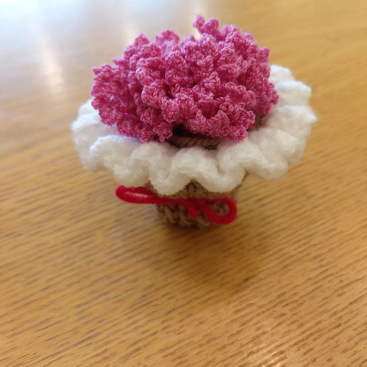 손뜨개 꽃다발 키링 핸드메이드--6