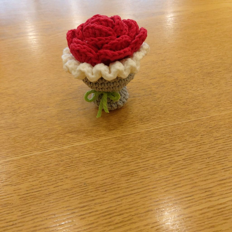 손뜨개 꽃다발 키링 핸드메이드--7