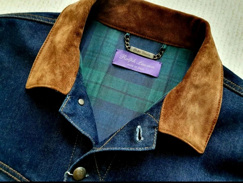랄프로렌 퍼플라벨 스웨이드카라 데님자켓 이미지
