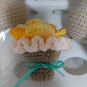 손뜨개 꽃다발키링 핸드메이드