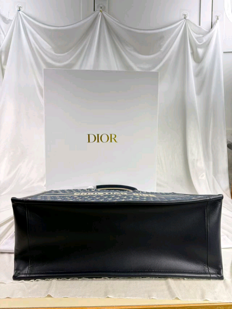 디올 오블리크 북 토트 레더 라지 백 이미지