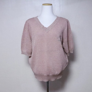 SJSJ 한섬 여성프리사이즈 반팔 니트 스웨터