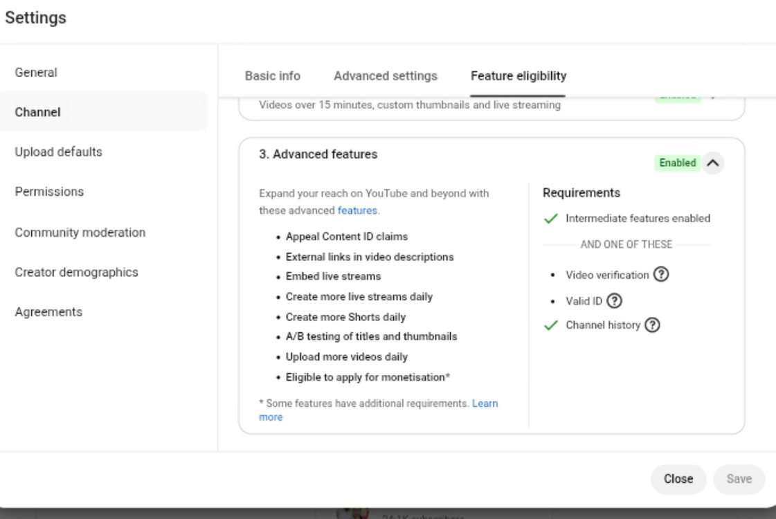 97만명 고급 기능 활성화 유튜브 채널 이미지