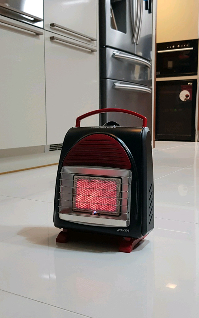 (신품급) 코베아 리틀썬 블랙 캠핑 가스히터 이동식 난로 이미지