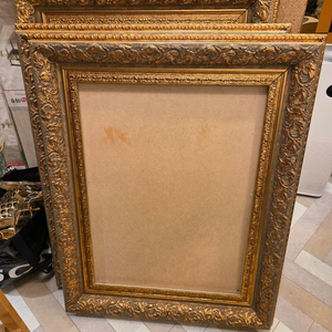 대형 앤틱 조각 유광 그림자우드 프레임 세트