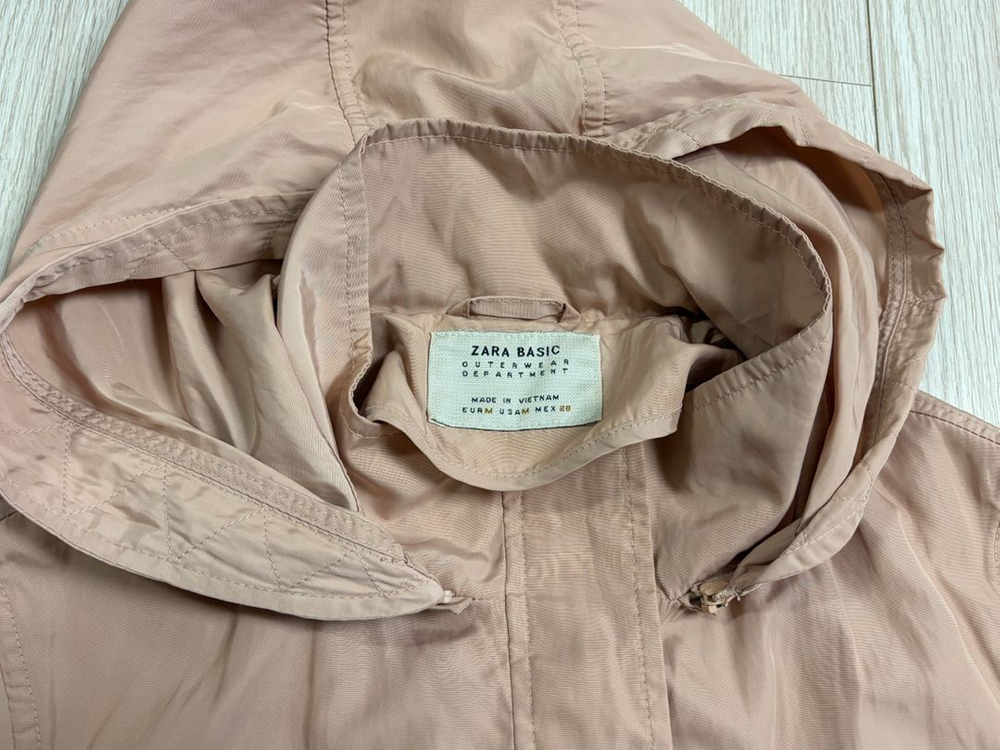 단면측정ㅇ) 자라 zara 모자 탈부착 가능 핑크 윈드자켓 점퍼 바람막이 m 44,55--1