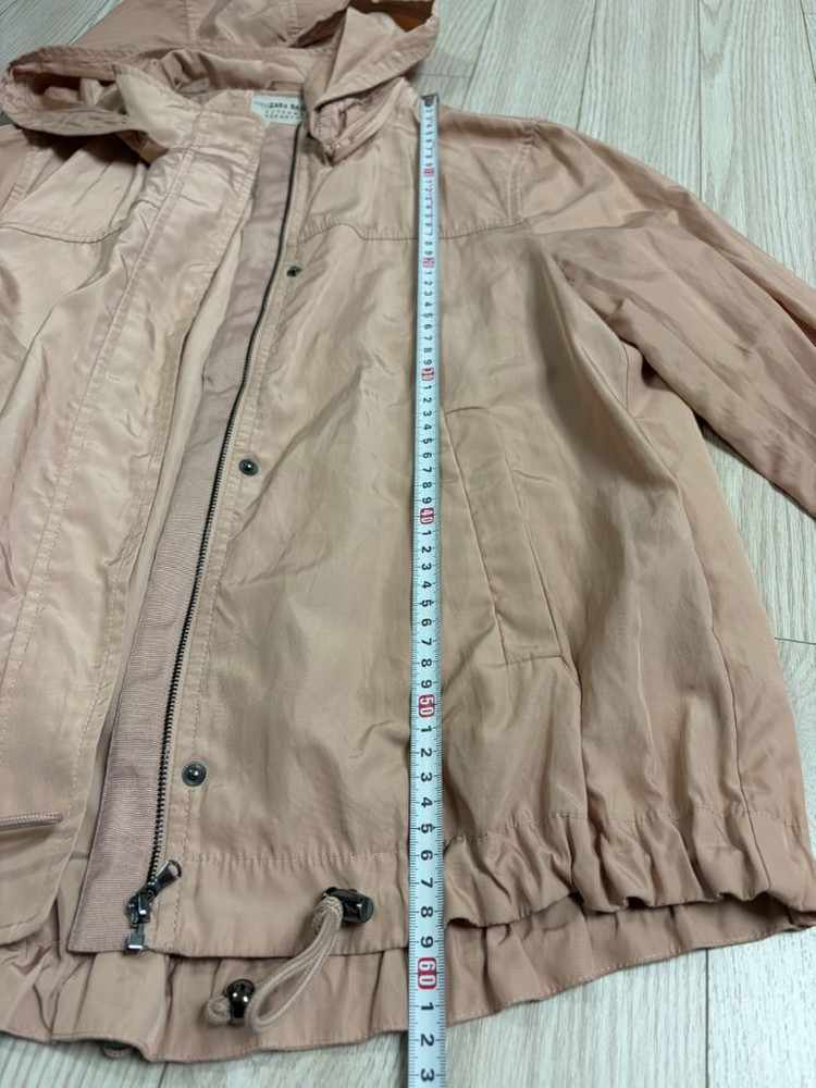 단면측정ㅇ) 자라 zara 모자 탈부착 가능 핑크 윈드자켓 점퍼 바람막이 m 44,55--3