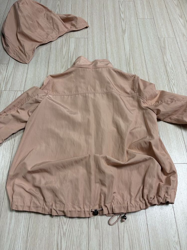 단면측정ㅇ) 자라 zara 모자 탈부착 가능 핑크 윈드자켓 점퍼 바람막이 m 44,55--9