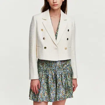 산드로(SANDRO) 골드 버튼 트위드 자켓--1