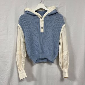 오브제 후드 니트 셔츠