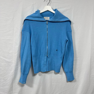 [한섬] 시스템 풀오버 카라 니트 집업