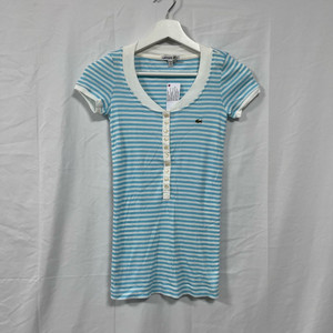 라코스테 슬림핏 스트라이프 헨리넥 반팔 (새상품)