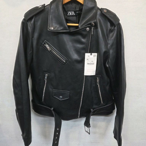 자라 여성 페이크 레더 라이더 자켓 xl 이미지