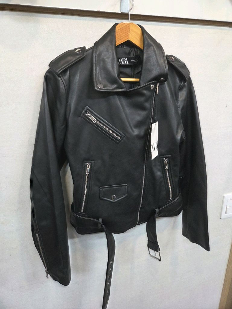 자라 여성 페이크 레더 라이더 자켓 xl 이미지