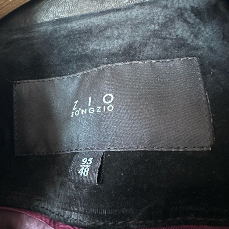 95 지오송지오 양가죽 돈피스웨이드 자켓 블랙--2