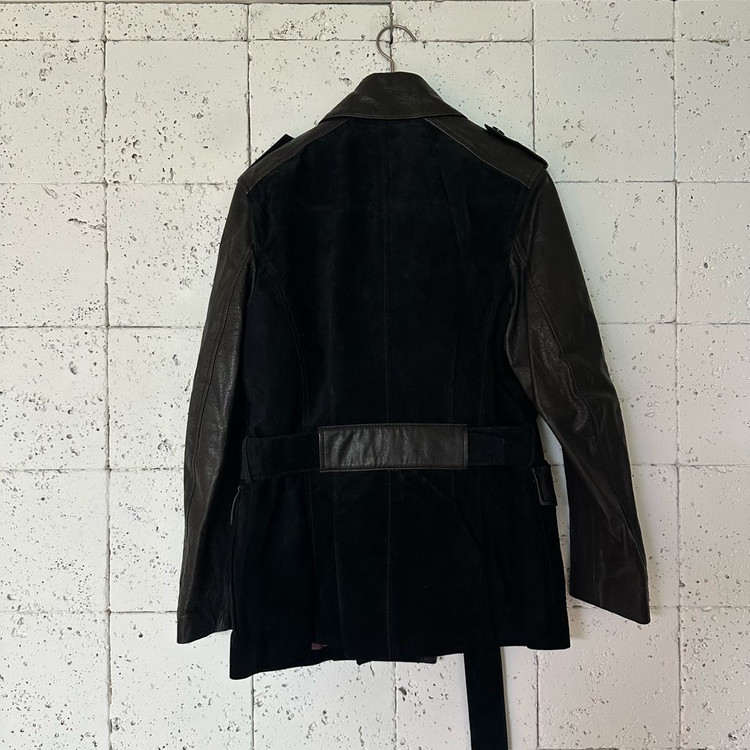 95 지오송지오 양가죽 돈피스웨이드 자켓 블랙--5