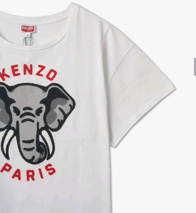 kenzo 겐조 코끼리 자수 화이트 반팔 반소매 티셔츠 이미지