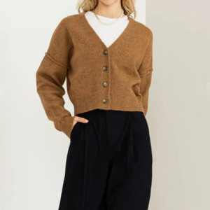 브라운 롱슬리브 가디건 s