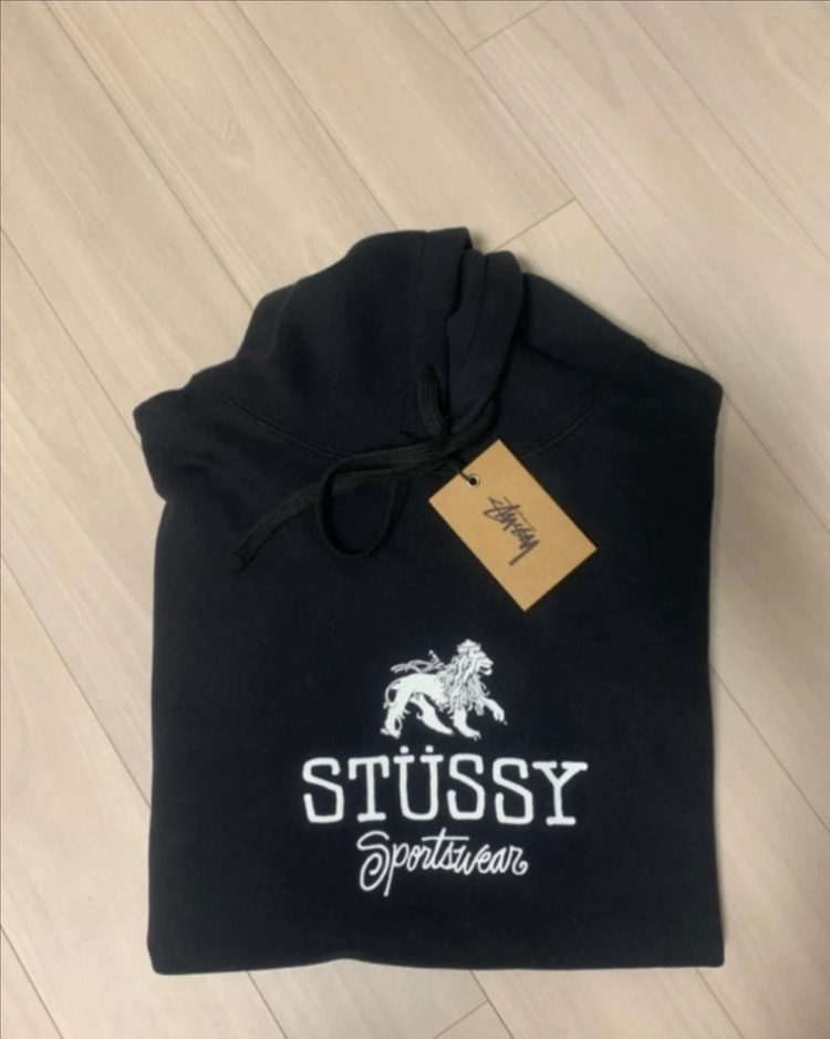 @이월특가@(기모)스투시 스포츠웨어 사자후드티 블랙 XL 새상품 이미지