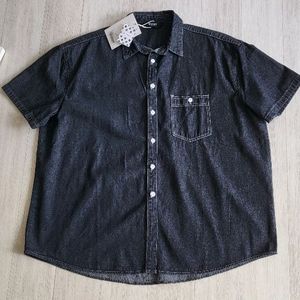 워싱데님셔츠 반팔데님 현대백화점영플라자 원더플레이스 L 택새것 오버핏 스톤워싱 블랙데님