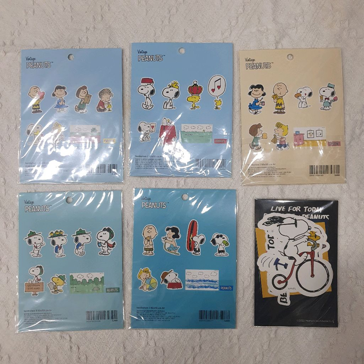 피너츠 스누피 스티커 메모지 편지지 6만원 상당 다꾸처분 다꾸일괄 이미지