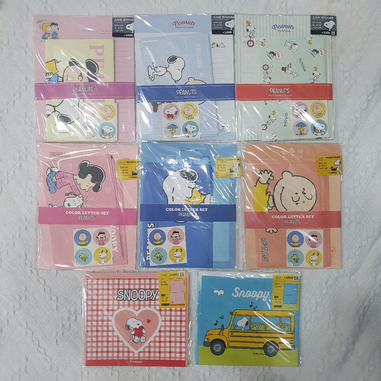 피너츠 스누피 스티커 메모지 편지지 6만원 상당 다꾸처분 다꾸일괄 이미지