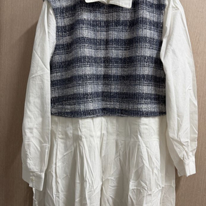 코벳블랑 트위드 체크 레이어드 원피스 M 이미지