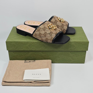 구찌 GG 캔버스 슬라이드 샌들 (225) 이미지