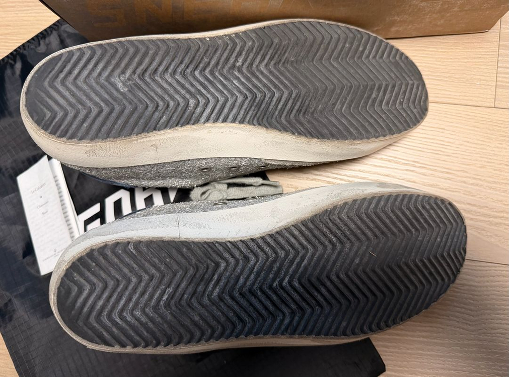 골든구스 여성 슈퍼스타 실버글리터 블루탭 G35WS590 P18 이미지