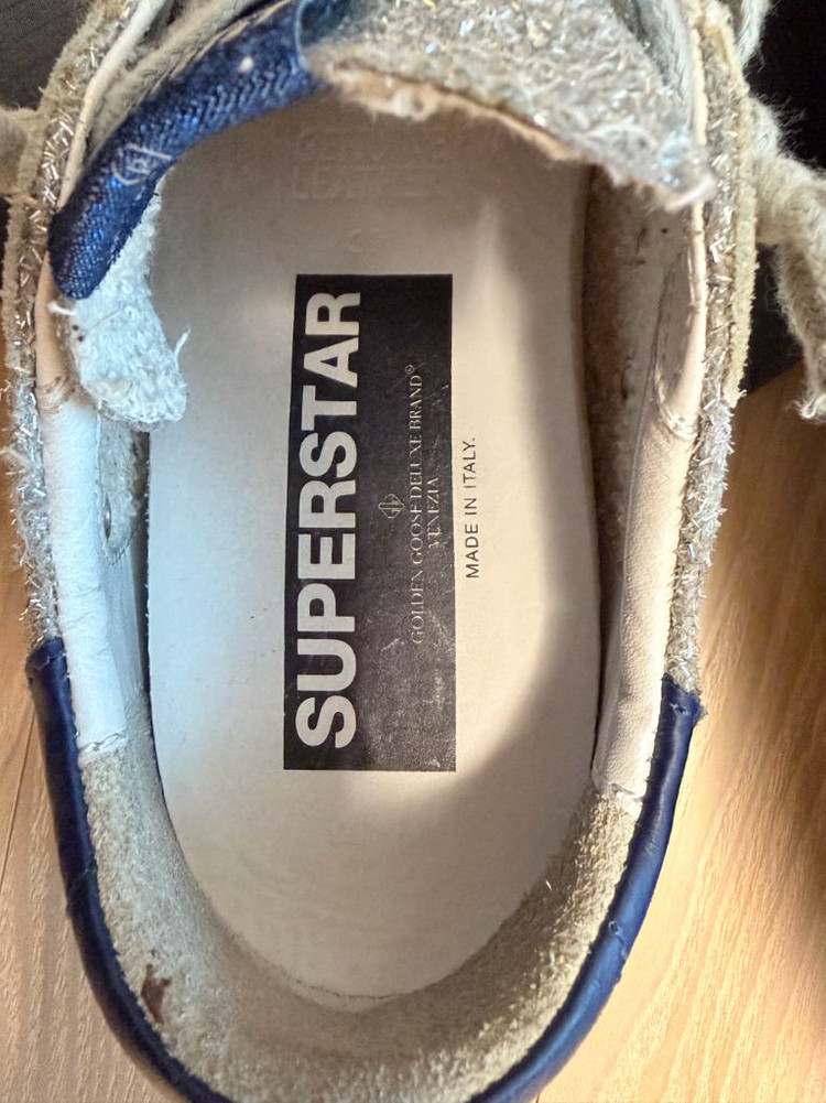 골든구스 여성 슈퍼스타 실버글리터 블루탭 G35WS590 P18 이미지