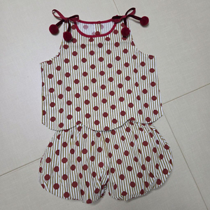 (새상품) 여아 민소매탑 블루머 여름 상하복세트 100사이즈 이미지