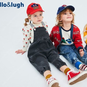 (새상품) 알로앤루 알로앤루 하이 블랙 데님 멜빵바지 120 사이즈