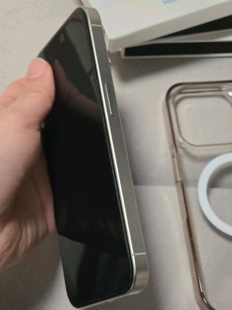 아이폰 15프로 512 풀박S급, 강화유리5장, 방수케이스, 녹음기--1