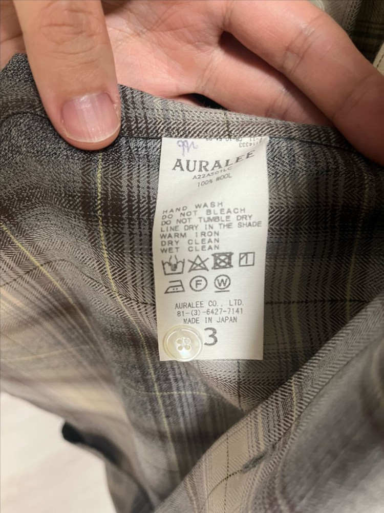 오라리 / 슈퍼 라이트 울 체크셔츠 / 3--3