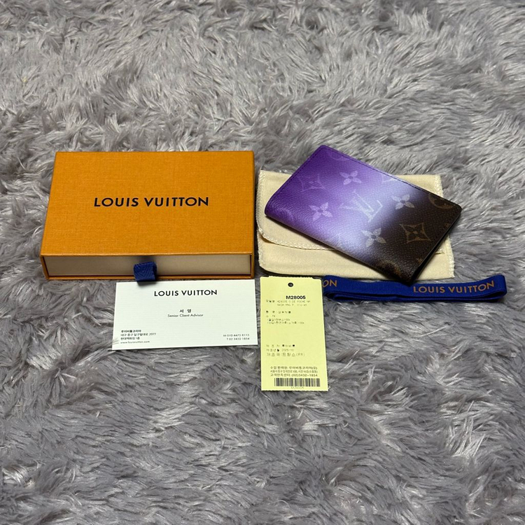 [미사용/새상품] 루이비통 이클립스 피그먼트 오거나이저 카드지갑 퍼플 이미지