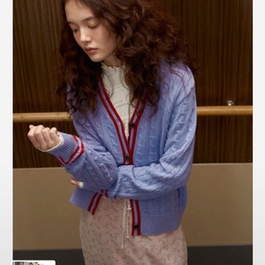 시엔느 sienne 클레오 케이블 가디건 라이트퍼플