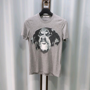 지방시 로트와일러 로고 그레이 반팔티 XS/95