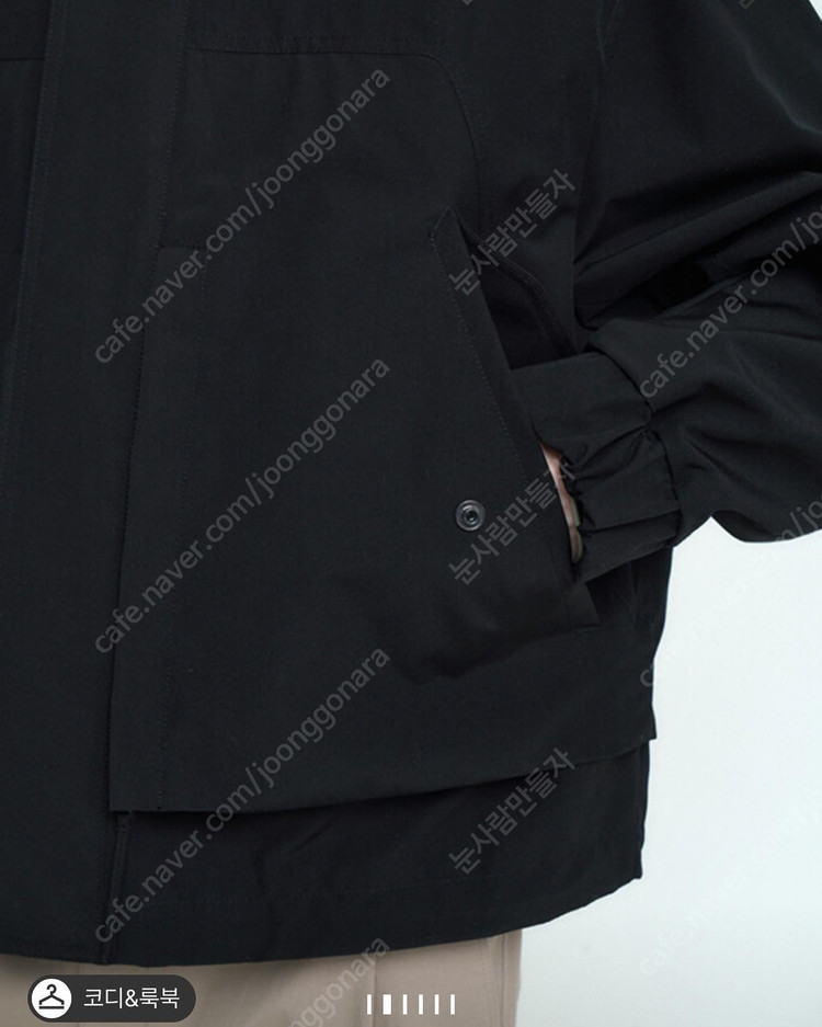 [새상품] 타임옴므 22SS 멀티포켓점퍼 쉘파카 블랙 100 사이즈 팝니다. 이미지