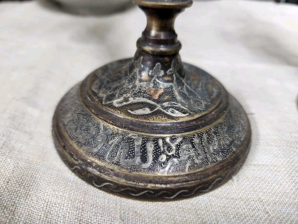 인도 빈티지 황동 촛대(Antique Indian Brass Candlestick) 한쌍 이미지