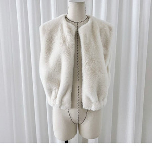 바이쑨21/ 페이크밍크 베스트(아이보리, 새상품)