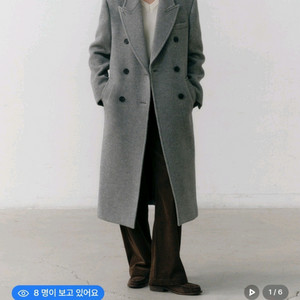오스트카카 캐시미어 피크드카라 더블 롱코트 그레이 S 이미지