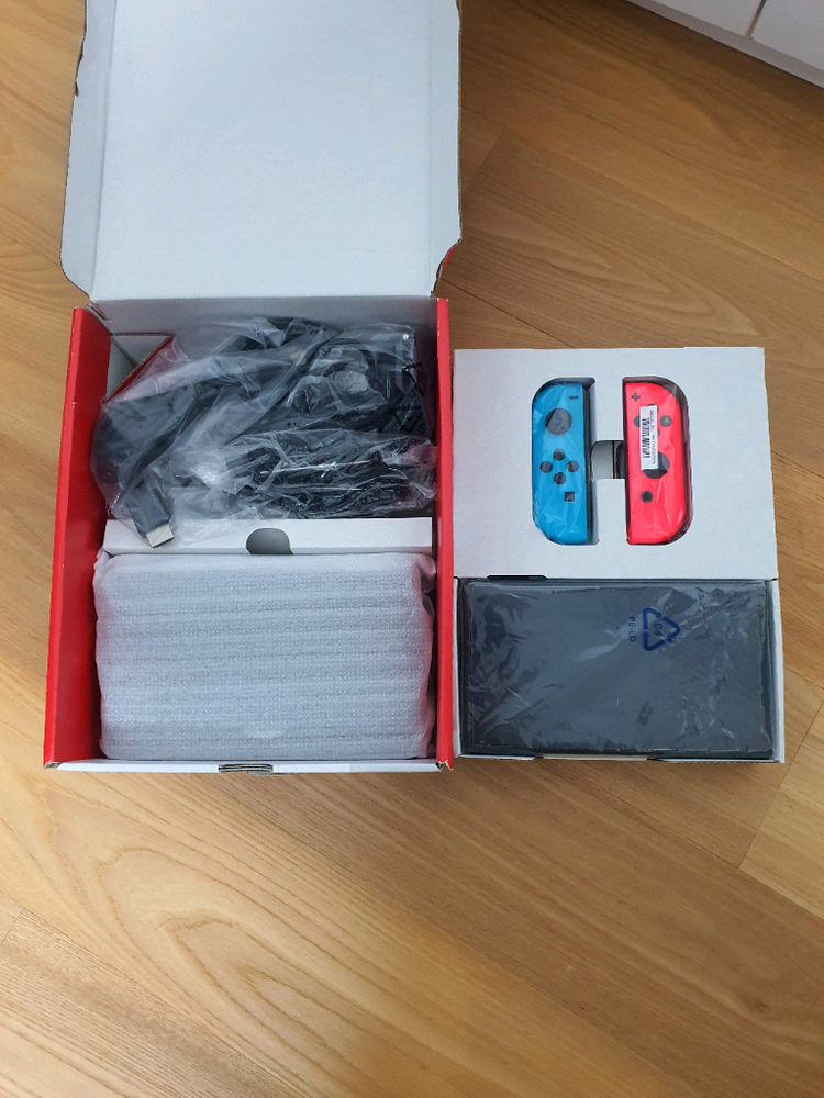 [신품급] 닌텐도스위치 OLED 네온 블루/레드 (풀박)--1