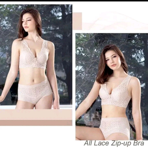 (새상품)피델리아 화이트 레이스 집업 노외이어 브라팬티 세트 이미지