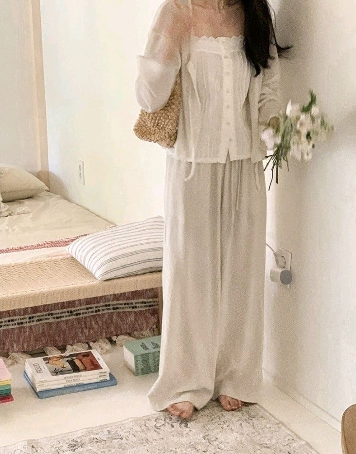 고고싱 린넨 코튼 와이드 밴딩 팬츠 155 xs / 베이델리 가내스라 슬로우앤드 98도씨 데일리쥬 프렌치오브 위드윤 이미지