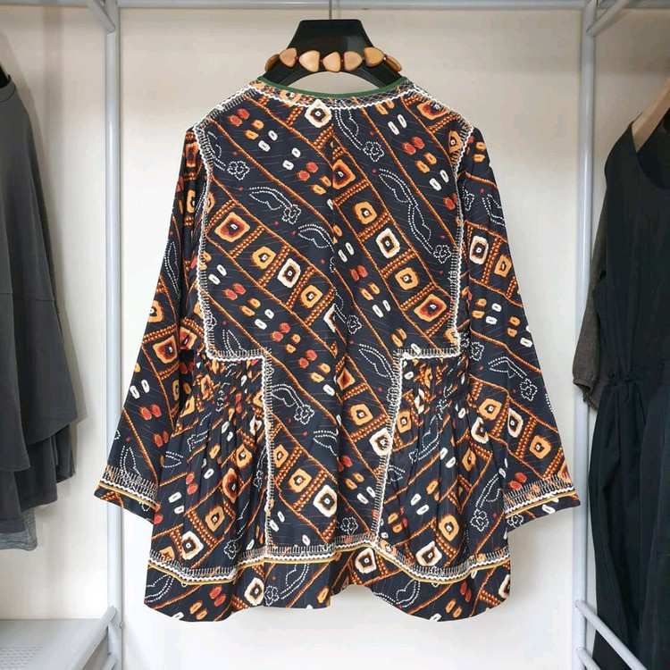 이자벨마랑 컬렉션라인 에스닉패턴 실크 튜닉 블라우스 38(M) 이미지